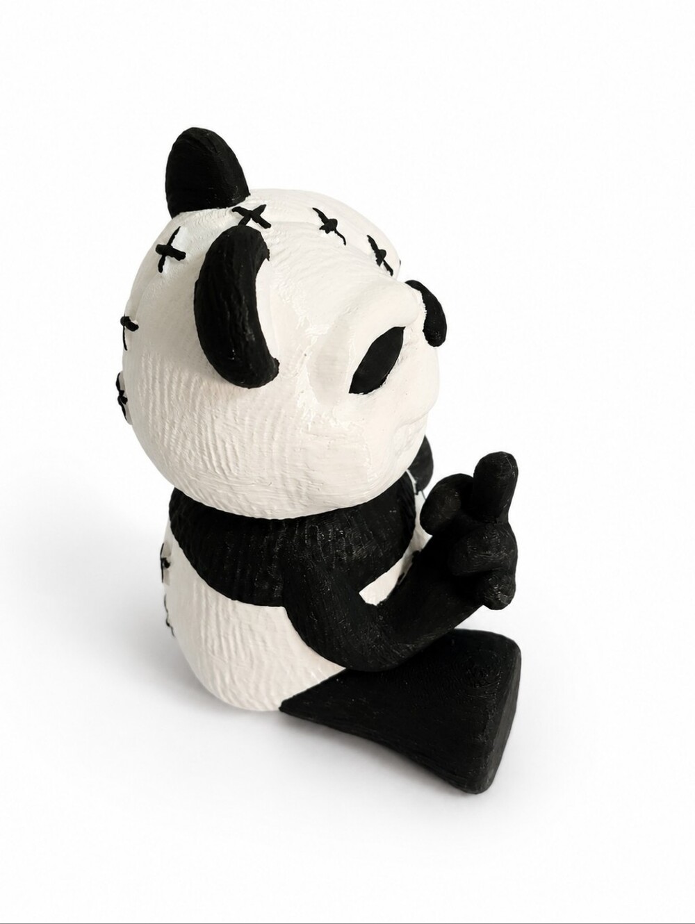 3D Printed Creepy Panda Figurine Gothic Horror Desk Decor Handmade Collectible - Picture 5 of 8